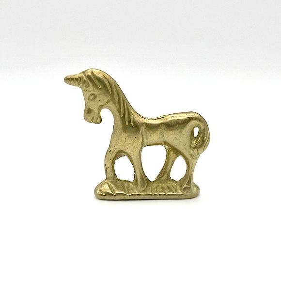 Vintage mini brass unicorn figurine